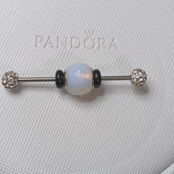 Pandora Jewelry - Pandora Silver Opalescent White Crystal Geometric Facets Charm 2 listed Separate